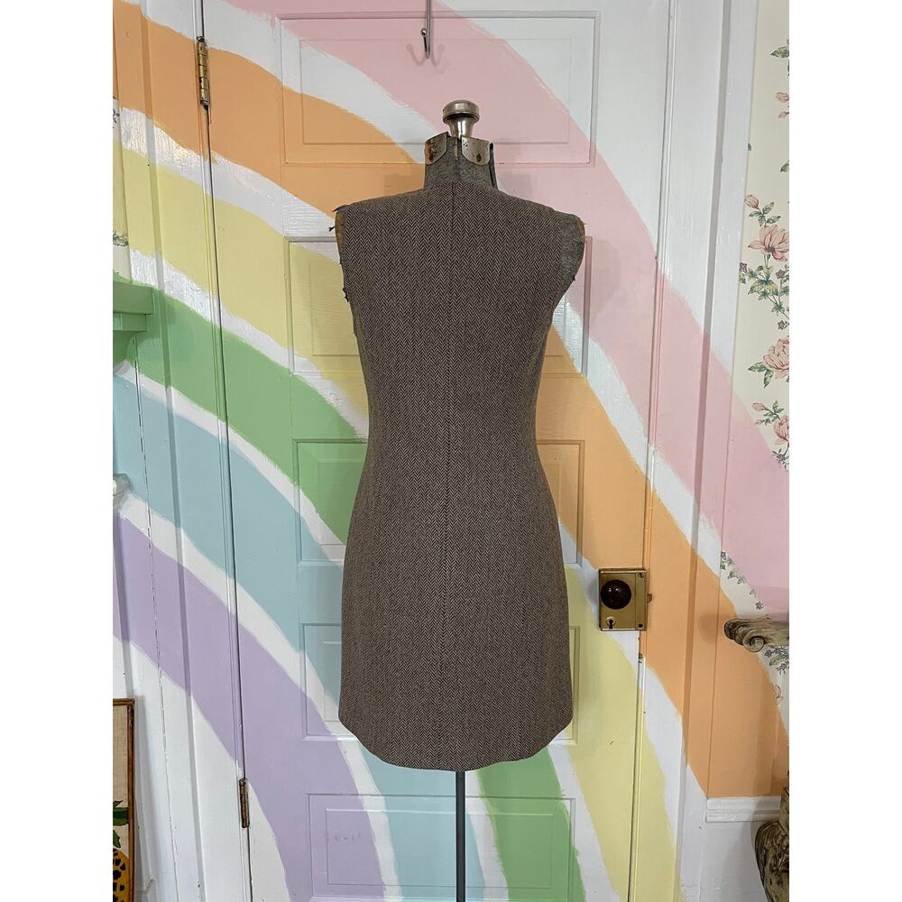 Ralph Lauren Wool Blend Herringbone Tweed Jumper Dress Sz 4 💛🎀 - Picture 7 of 12